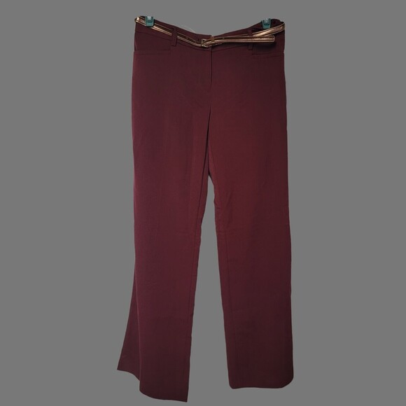 APT. 9  Trouser Dress Pants Modern‎ Fit Burgundy Stretch Trouser Leg Size 4 - Picture 4 of 6